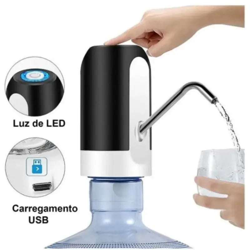 Super bomba Automática Para Garrafão Bebedouro - Recarregável USB
